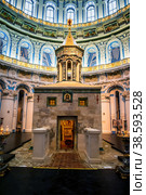 New Jerusalem monastery, Istra, Russia on 28 March 2013. The interior of the life-giving tomb. Interior trim. Редакционное фото, фотограф Оксана Медведева / Фотобанк Лори