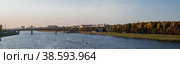 Panorama.The Volga River in the city center. Russia, Tver city (2020 год). Стоковое фото, фотограф Photojuli / Фотобанк Лори