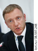 Russia. St. Petersburg. The 17th St. Petersburg International Economic Forum (SPIEF 2013). Minister of Education and Science of the Russian Federation Dmitry Livanov. Россия. Санкт-Петербург. 17-й Петербургский международный экономический форум (ПМЭФ 2013). Министр образования и науки РФ Дмитрий Ливанов. Редакционное фото, фотограф Алексей Смышляев / Фотобанк Лори