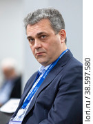 Россия. Сочи. Илья Дементьев, ректор Корпоративного университетаГазпром нефть. Конгресс молодых ученых. Russia. Sochi. Ilya Dementiev, Rector of Gazprom Neft Corporate University. Congress of Young Scientists. (2021 год). Редакционное фото, фотограф Алексей Смышляев / Фотобанк Лори