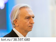 Россия. Санкт-Петербург. Александр Дюков, председатель правления Газпром нефти. Russia. St. Petersburg. Alexander Dyukov, Chairman of the Gazprom Neft Management Board. (2021 год). Редакционное фото, фотограф Алексей Смышляев / Фотобанк Лори