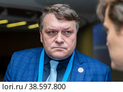 Россия. Санкт-Петербург. Алексей Заварзин, заместитель директора по науке Всероссийского института генетических ресурсов имени Вавилова. Конференция Вектор будущего. Russia. St. Petersburg. Alexey Zavarzin, Deputy Director for Science of the Vavilov All-Russian Institute of Genetic Resources. The Vector of the Future Conference. (2021 год). Редакционное фото, фотограф Алексей Смышляев / Фотобанк Лори