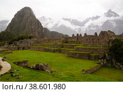 Panoramic view to Machu Picchu archaeological site and Huayna Picchu mountain , Cuzco, Peru (2018 год). Стоковое фото, фотограф Сергей Майоров / Фотобанк Лори