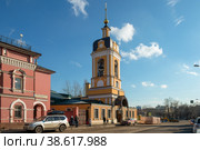 Храм Сорока Севастийских мучеников в Спасской слободе. Улица Динамовская, 28, стр. 1 (2020 год). Редакционное фото, фотограф Pukhov K / Фотобанк Лори