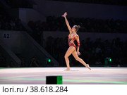 Арина Аверина, многократная чемпионка по художественной гимнастике на шоу "Легенды спорта" Алексея Немова - 2018 в Московском дворце спорта в Лужниках, Россия. Редакционное фото, фотограф Pukhov K / Фотобанк Лори
