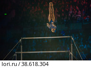 Дарья Спиридонова, многократная чемпионка по спортивной гимнастике на шоу Алексея Немова "Легенды спорта" - 2018 в Московском Дворце Спорта в Лужниках, Россия. Редакционное фото, фотограф Pukhov K / Фотобанк Лори
