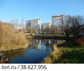Восточный Терлецкий пруд. Район Ивановское. Город Москва (2021 год). Редакционное фото, фотограф lana1501 / Фотобанк Лори