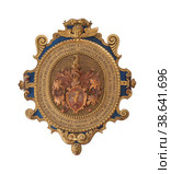 Coat of arms of the Graf Palffy of Erdod family in Bojnice Castle (Slovakia) Стоковое фото, фотограф Елена  Попкова / Фотобанк Лори