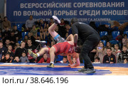 Бросок через себя. Всероссийские соревнования по вольной борьбе (2022 год). Редакционное фото, фотограф Роман Скосарев / Фотобанк Лори