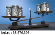 Euro vs dollar. The euro is getting more expensive. Kettlebell weights. 3D rendering. Стоковое фото, фотограф Happyphotons / Фотобанк Лори