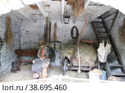 Музей М.Ю.Лермонтова в Пятигорске, макет сарая (2022 год). Редакционное фото, фотограф Светлана Ясинская / Фотобанк Лори