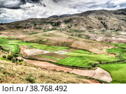 Landscape with the rice fields at Ambalavao Fianarantsoa in Madagascar. Стоковое фото, фотограф Сергей Майоров / Фотобанк Лори