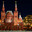 Awesome architecture of the state historical museum at red square in the evening after sunset with fantastic dark sky and highlighted buildings. Moscow center landmarks, capital of Russia. Стоковое фото, фотограф Евгений / Фотобанк Лори