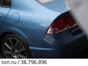 KRASNOYARSK, RUSSIA - April 28, 2021: Blue car. Sedan Honda Civic 4D FD1 2007. Beautifull wheels. Редакционное фото, фотограф Плотников Дмитрий / Фотобанк Лори