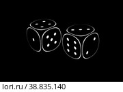 Dice neon concept 3d illustration. Стоковая иллюстрация, иллюстратор Максим Иванов / Фотобанк Лори