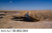 Runed Urga fishing village at the shore of Sudochye lake aka part of former Aral sea, Karakalpakstan, Uzbekistan (2017 год). Стоковое фото, фотограф Сергей Майоров / Фотобанк Лори