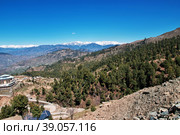 The panoramic view of Himalayas in Malam Jabba close Hindu Kush mountain, Pakistan (2021 год). Стоковое фото, фотограф Сергей Стрелков / Фотобанк Лори