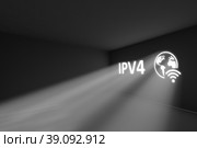 IPV4 rays volume light concept 3d illustration. Стоковая иллюстрация, иллюстратор Максим Иванов / Фотобанк Лори