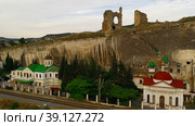 Aerial view of the St. Klimentovsky Monastery. Inkerman. Стоковое фото, фотограф Виктория Кольцова / Фотобанк Лори