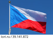 Флаг Чешской Республики (2018 год). Редакционное фото, фотограф Александр Тарасенков / Фотобанк Лори