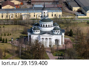 Санкт-Петербург. Пушкин. Вознесенский (Софийский) собор. Вид сверху. (2021 год). Стоковое фото, фотограф Александр Тарасенков / Фотобанк Лори