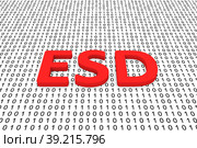 Esd binary code 3d illustration. Стоковая иллюстрация, иллюстратор Максим Иванов / Фотобанк Лори