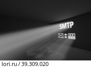 SMTP rays volume light concept 3d illustration. Стоковая иллюстрация, иллюстратор Максим Иванов / Фотобанк Лори