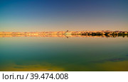 Panoramic view to Teli lake group of Ounianga Serir lakes at the Ennedi, Chad (2018 год). Стоковое фото, фотограф Сергей Майоров / Фотобанк Лори