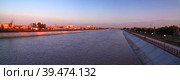 Sunset over Kyzketken channel, Nukus,Karakalpakstan,Uzbekistan (2017 год). Стоковое фото, фотограф Сергей Майоров / Фотобанк Лори