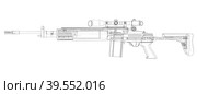 Machine Gun. 3d illustration. Стоковая иллюстрация, иллюстратор Кирилл Черезов / Фотобанк Лори