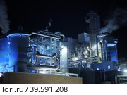 Factory at Night Air Pollution From Industrial Smoke. Стоковое фото, фотограф Benis Arapovic / PantherMedia / Фотобанк Лори