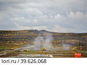 Attack of tank platoon (2013 год). Редакционное фото, фотограф Сергей Буторин / Фотобанк Лори