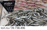 Capelin and lamb on the shop window (2022 год). Редакционное фото, фотограф Виктория Кольцова / Фотобанк Лори