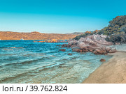 Capriccioli beach in Costa Smeralda. (2017 год). Стоковое фото, фотограф Татьяна  Бральнина / Фотобанк Лори