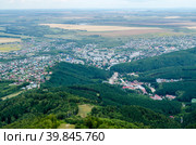 Панорама курорта Белокуриха с горы Церковка, Горный Алтай, Россия (2015 год). Стоковое фото, фотограф Жигалов Евгений Павлович / Фотобанк Лори