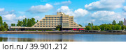Vyborg, panoramic view of the Big Bucket Bay (2019 год). Редакционное фото, фотограф Ольга Остроухова / Фотобанк Лори