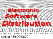Electronic software distribution binary code 3d illustration. Стоковая иллюстрация, иллюстратор Максим Иванов / Фотобанк Лори