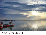 The ships are berthed in the port of Caucasus. Water transport. (2015 год). Редакционное фото, фотограф Виктория Кольцова / Фотобанк Лори