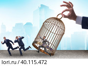Business people and golden cage concept. Стоковое фото, фотограф Elnur / Фотобанк Лори