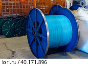 Production of copper wire, cable in reels at factory. Cable factory. Стоковое фото, фотограф Сергей Толмачёв / Фотобанк Лори