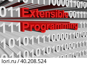 Extensible programming binary code 3d illustration. Стоковая иллюстрация, иллюстратор Максим Иванов / Фотобанк Лори