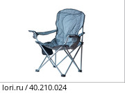 A tourist chair, collapsible on a white background. Isolate.Portable chair. Стоковое фото, фотограф Александр Поташев / Фотобанк Лори