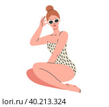 Black girl in swimsuit. Стоковая иллюстрация, иллюстратор Татьяна Гавриш / Фотобанк Лори
