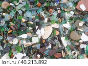 Background of glass pebbles.Glass Bay near Vladivostok. Russia, Primorsky Krai. Sea-polished colored glass on the beach. Стоковое фото, фотограф Регина Ерофеева / Фотобанк Лори