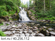 Yukankoski waterfall (also known as White bridges) on the river Kulismayoki. Стоковое фото, фотограф Юлия Белоусова / Фотобанк Лори