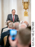 Министр иностранных дел России Сергей Лавров. Редакционное фото, фотограф Андрей Дегтярёв / Фотобанк Лори