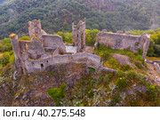 Top view of the ruin castle Chateau Rocher. Стоковое фото, фотограф Яков Филимонов / Фотобанк Лори
