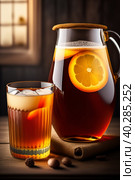 Glass of lemon limonade. Стоковая иллюстрация, иллюстратор Марина Володько / Фотобанк Лори