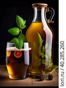 Glass of lemon limonade. Стоковая иллюстрация, иллюстратор Марина Володько / Фотобанк Лори