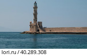 Chania Lighthouse (Egyptian) located at the entrance of old Venetian port of Chania. Crete, Greece (2023 год). Редакционное видео, видеограф Сергей Пристяжнюк (Serg Zastavkin) / Фотобанк Лори